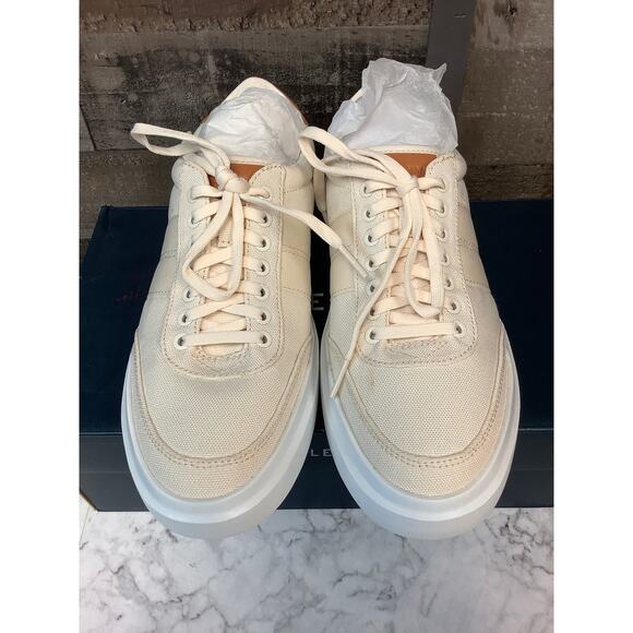 Cole Haan Mens 8M Ivory Tan Grandpro Rally Canvas II Sneaker Shoe Lace Up LB7-10 - Picture 2 of 10